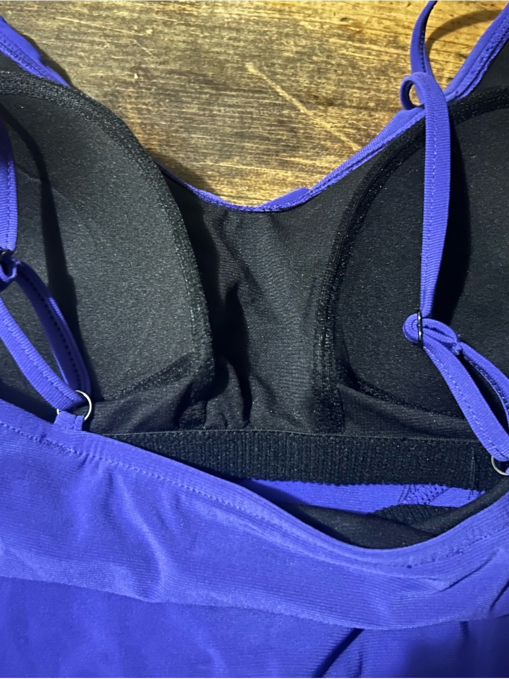 Trimshaper Size 18 Purple Ruffle Tankini Swim Top W/  Built In Bra New With Tags - Picture 7 of 9